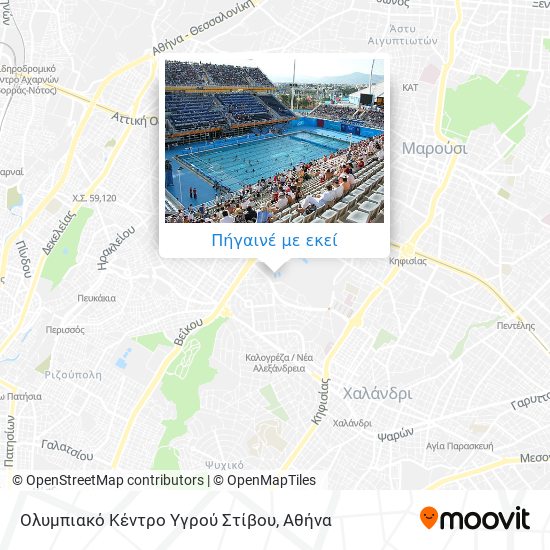 Ολυμπιακό Κέντρο Υγρού Στίβου χάρτης