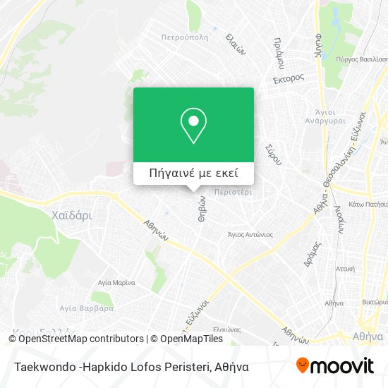 Taekwondo -Hapkido Lofos Peristeri χάρτης