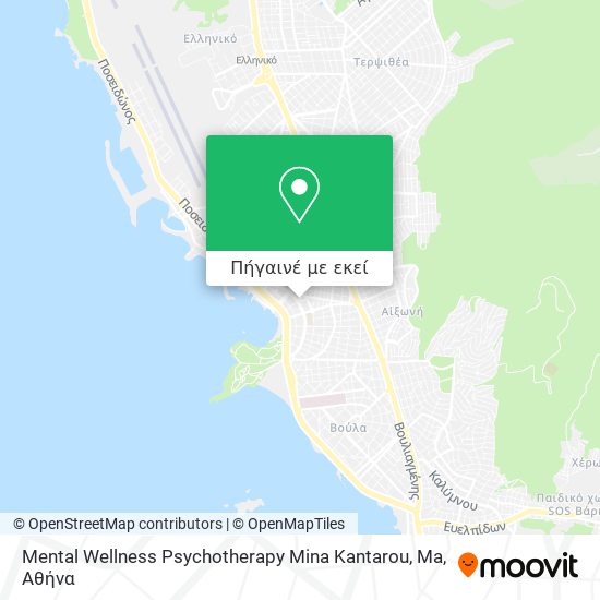 Mental Wellness Psychotherapy Mina Kantarou, Ma χάρτης