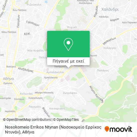Nosokomeio Errikos Ntynan (Νοσοκομείο Ερρίκος Ντυνάν) χάρτης