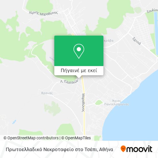 Πρωτοελλαδικό Νεκροταφείο στο Τσέπι χάρτης
