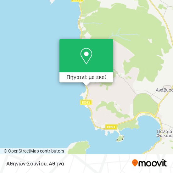 Αθηνών-Σουνίου χάρτης