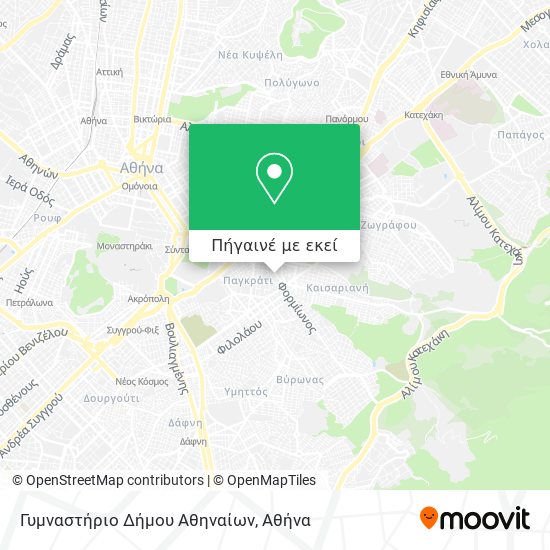 Γυμναστήριο Δήμου Αθηναίων χάρτης