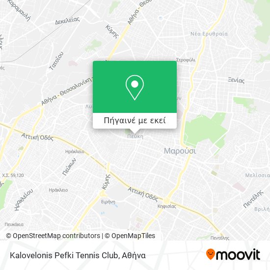 Kalovelonis Pefki Tennis Club χάρτης
