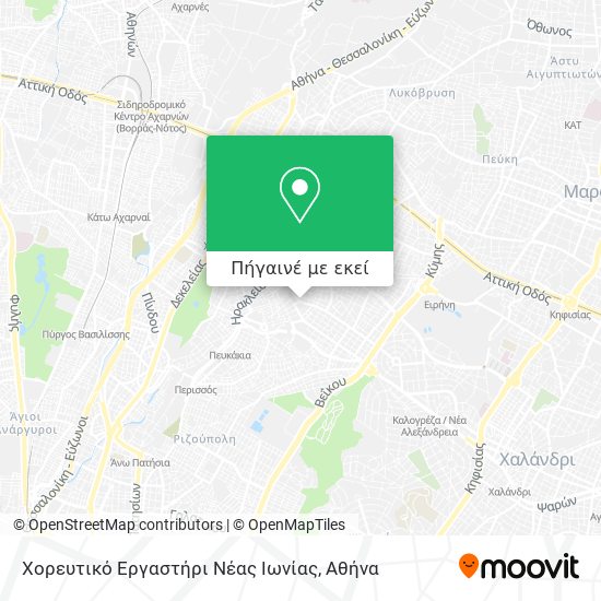 Χορευτικό Εργαστήρι Νέας Ιωνίας χάρτης