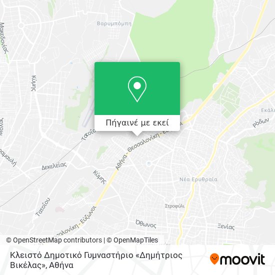 Κλειστό Δημοτικό Γυμναστήριο «Δημήτριος Βικέλας» χάρτης