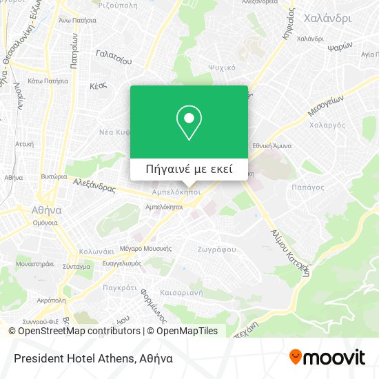 President Hotel Athens χάρτης