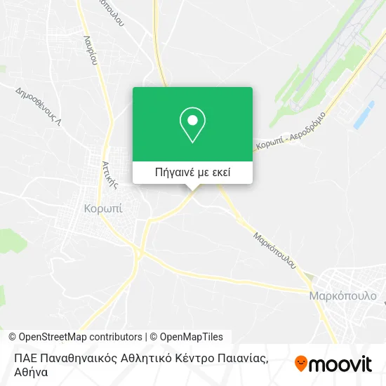 ΠΑΕ Παναθηναικός Αθλητικό Κέντρο Παιανίας χάρτης