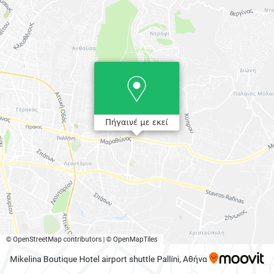 Mikelina Boutique Hotel airport shuttle Pallíni χάρτης