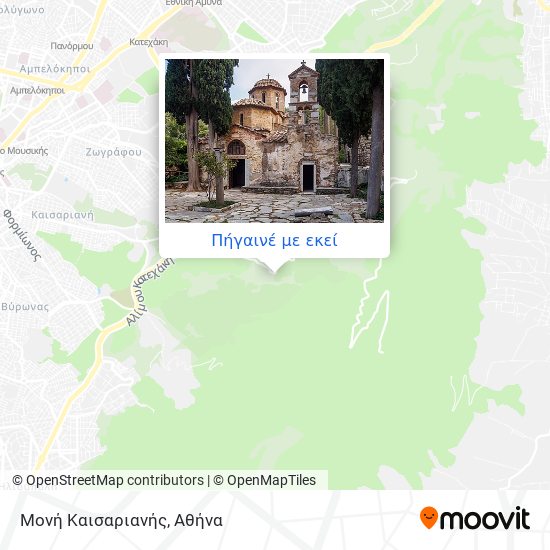 Μονή Καισαριανής χάρτης