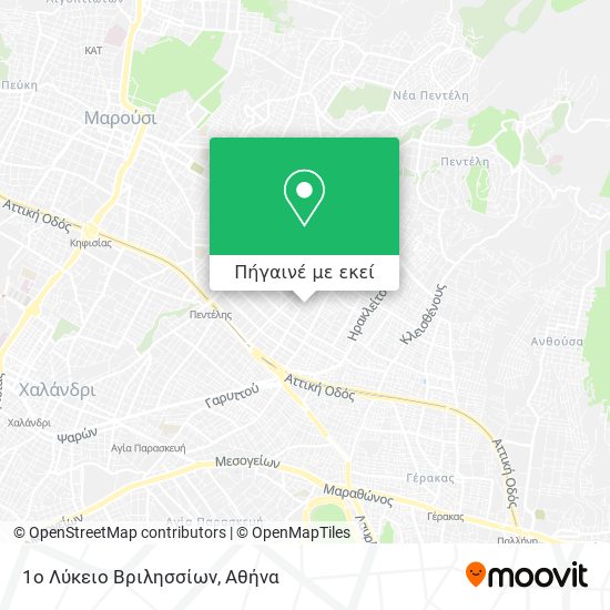 1o Λύκειο Βριλησσίων χάρτης