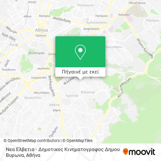 Νεα Ελβετια - Δημοτικος Κινηματογραφος Δημου Βυρωνα χάρτης