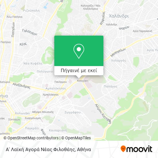 Α' Λαϊκή Αγορά Νέας Φιλοθέης χάρτης