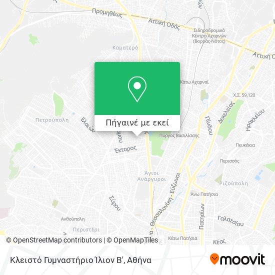 Κλειστό Γυμναστήριο Ίλιον Β' χάρτης