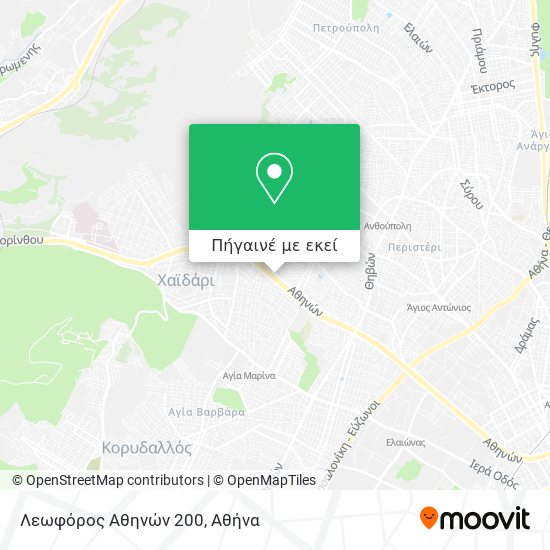 Λεωφόρος Αθηνών 200 χάρτης
