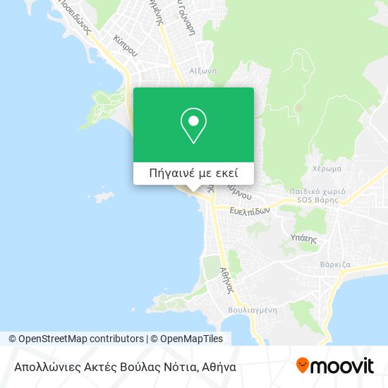Απολλώνιες Ακτές Βούλας Νότια χάρτης
