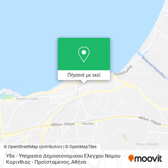 Υδε - Υπηρεσια Δημοσιονομικου Ελεγχου Νομου Κορινθιας - Προϊσταμενος χάρτης