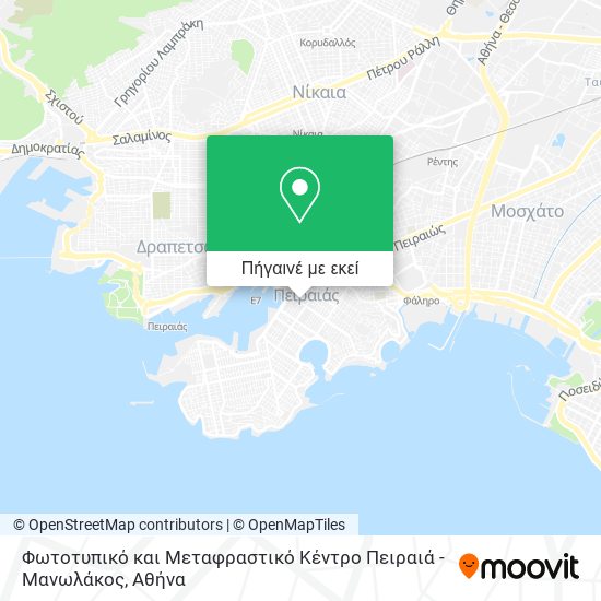 Φωτοτυπικό και Μεταφραστικό Κέντρο Πειραιά - Μανωλάκος χάρτης