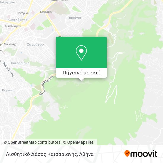 Αισθητικό Δάσος Καισαριανής χάρτης
