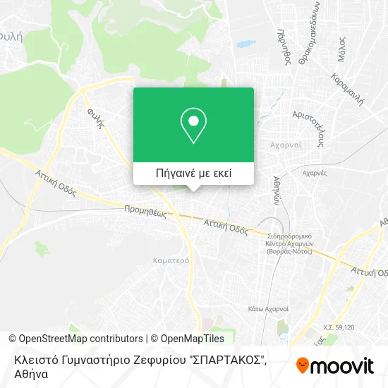 Κλειστό Γυμναστήριο Ζεφυρίου "ΣΠΑΡΤΑΚΟΣ" χάρτης