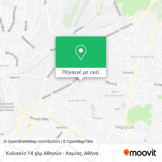 Κυλικείο 14 χλμ Αθηνών - Λαμίας χάρτης