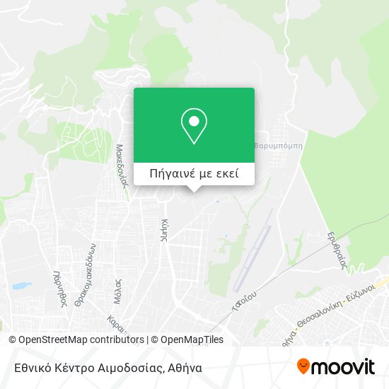 Εθνικό Κέντρο Αιμοδοσίας χάρτης