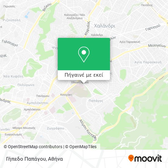 Γήπεδο Παπάγου χάρτης