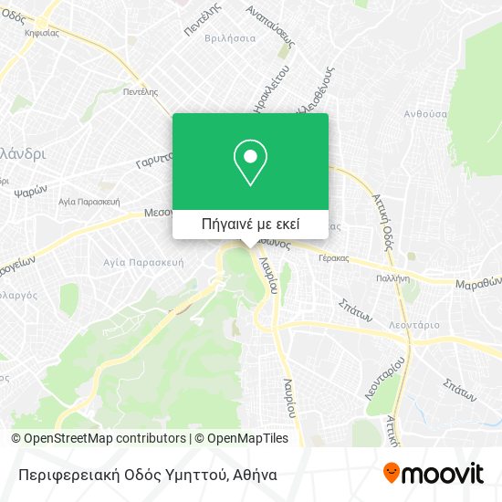 Περιφερειακή Οδός Υμηττού χάρτης