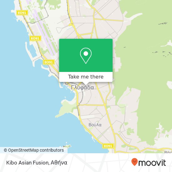 Kibo Asian Fusion, Λαοδίκης 33 166 74 Γλυφάδα χάρτης