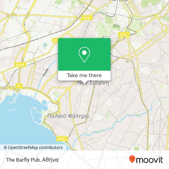 The Barfly Pub, Βυζαντίου 31 171 21 Νέα Σμύρνη χάρτης