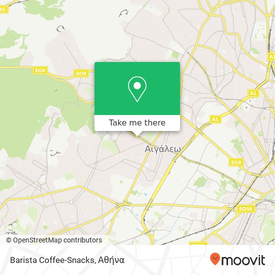 Barista Coffee-Snacks, Ιερά Οδός 287 122 44 Αιγάλεω χάρτης