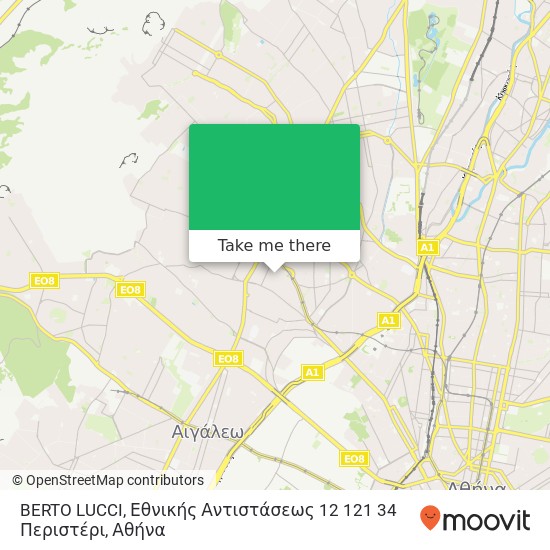BERTO LUCCI, Εθνικής Αντιστάσεως 12 121 34 Περιστέρι χάρτης