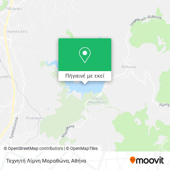 Τεχνητή Λίμνη Μαραθώνα χάρτης