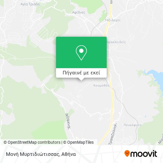 Μονή Μυρτιδιώτισσας χάρτης