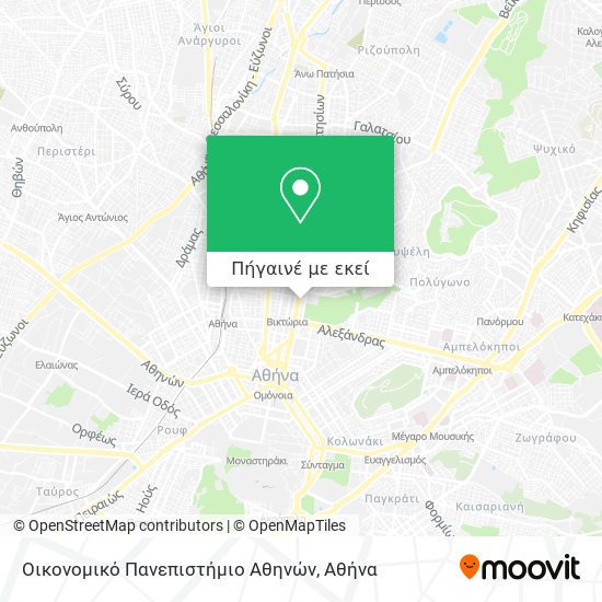 Οικονομικό Πανεπιστήμιο Αθηνών χάρτης