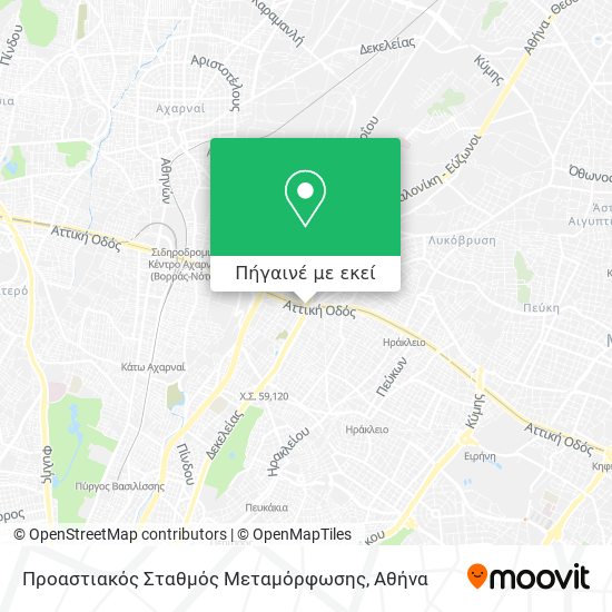 Προαστιακός Σταθμός Μεταμόρφωσης χάρτης