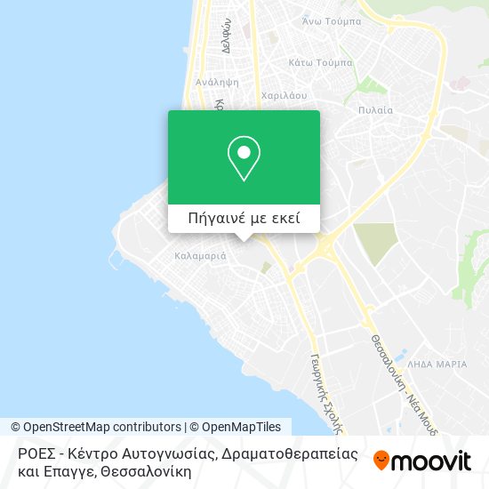 ΡΟΕΣ - Κέντρο Αυτογνωσίας, Δραματοθεραπείας και Επαγγε χάρτης