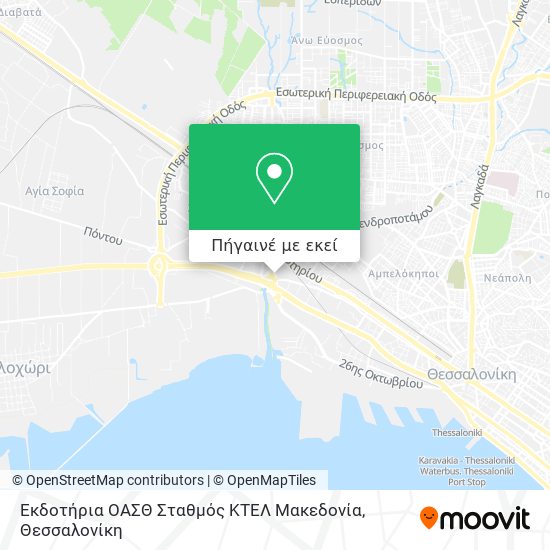 Εκδοτήρια ΟΑΣΘ Σταθμός ΚΤΕΛ Μακεδονία χάρτης
