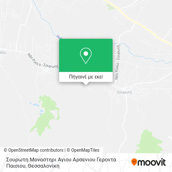 Σουρωτη Μοναστηρι Αγιου Αρσενιου Γεροντα Παισιου χάρτης