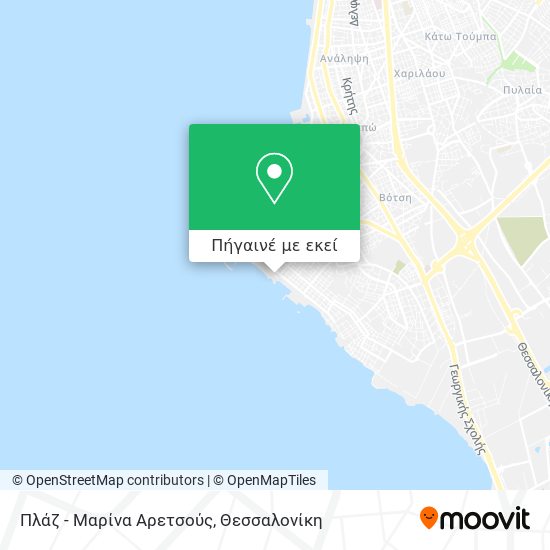 Πλάζ - Μαρίνα Αρετσούς χάρτης