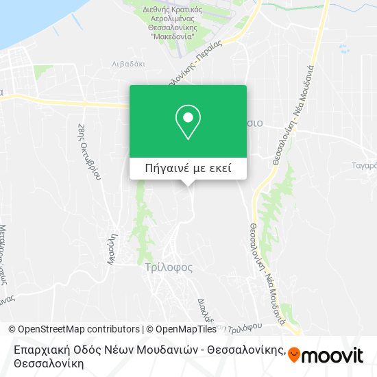 Επαρχιακή Οδός Νέων Μουδανιών - Θεσσαλονίκης χάρτης
