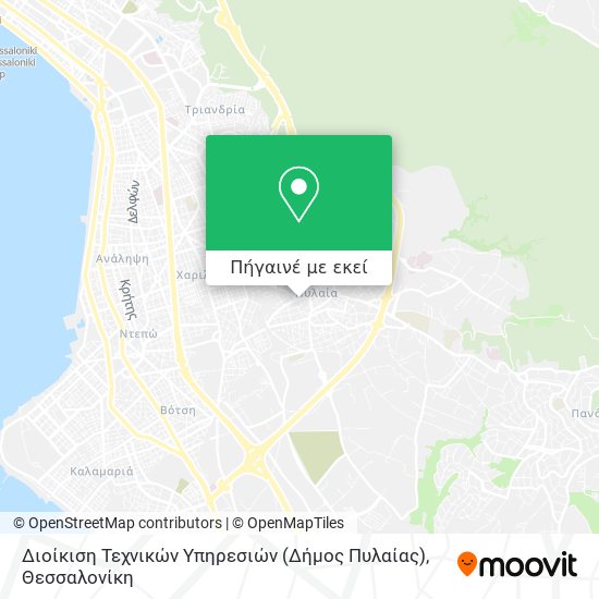 Διοίκιση Τεχνικών Υπηρεσιών (Δήμος Πυλαίας) χάρτης