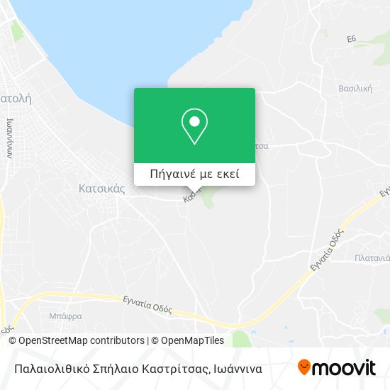 Παλαιολιθικό Σπήλαιο Καστρίτσας χάρτης