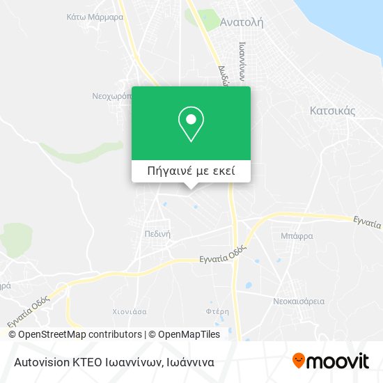 Autovision ΚΤΕΟ Ιωαννίνων χάρτης