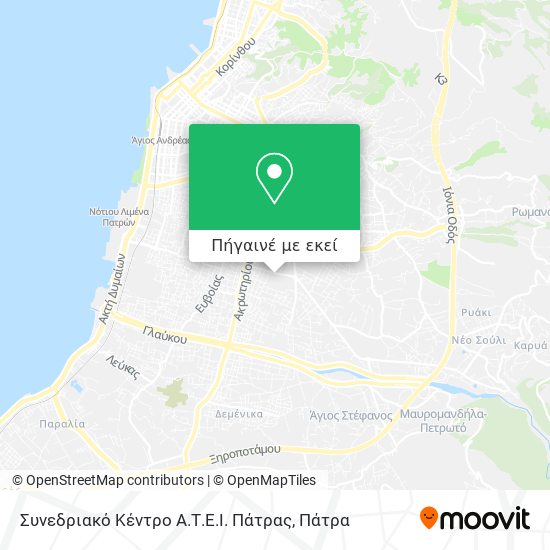 Συνεδριακό Κέντρο Α.Τ.Ε.Ι. Πάτρας χάρτης