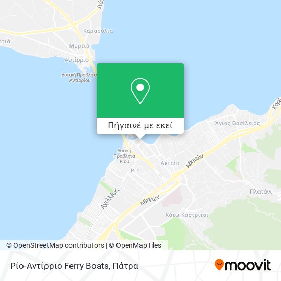 Ρίο-Αντίρριο Ferry Boats χάρτης