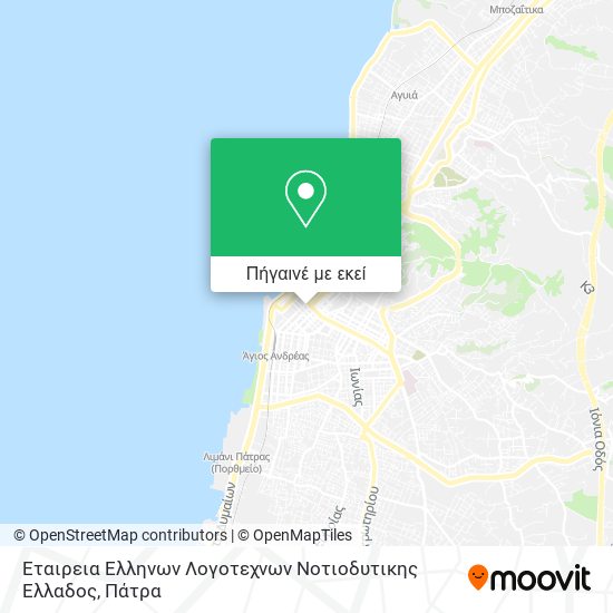 Εταιρεια Ελληνων Λογοτεχνων Νοτιοδυτικης Ελλαδος χάρτης
