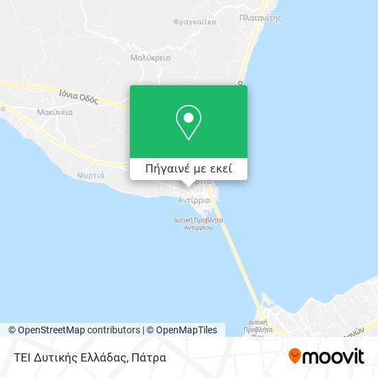 ΤΕΙ Δυτικής Ελλάδας χάρτης