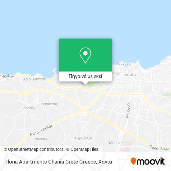 Ilona Apartments Chania Crete Greece χάρτης