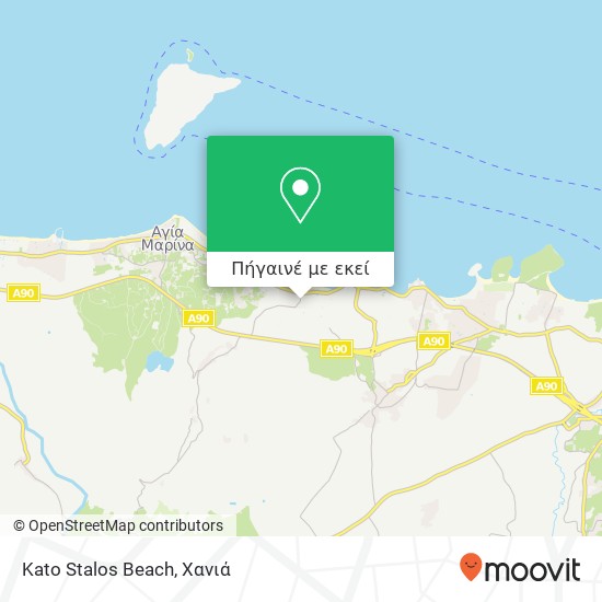 Kato Stalos Beach χάρτης